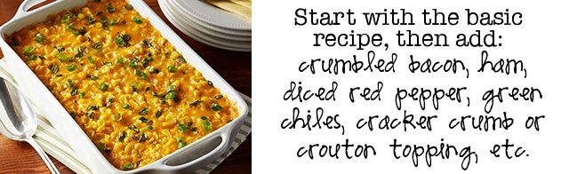 Corn Casserole side dish Corn Casserole recipe at my3monsters.com