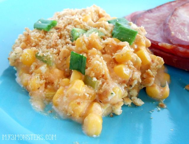Cheesy Corn Casserole Corn Casserole recipe at my3monsters.com