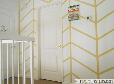 How to Paint a Herringbone Accent Wall How to Paint a Herringbone Accent Wall at my3monsters.com