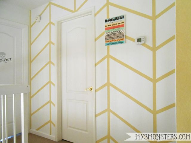 How to Paint a Herringbone Accent Wall How to Paint a Herringbone Accent Wall at my3monsters.com