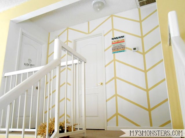 How to Paint a Herringbone Accent Wall How to Paint a Herringbone Accent Wall at my3monsters.com