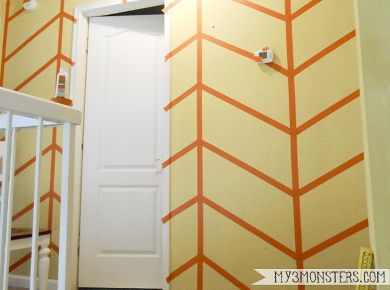 How to Paint a Herringbone Accent Wall How to Paint a Herringbone Accent Wall at my3monsters.com