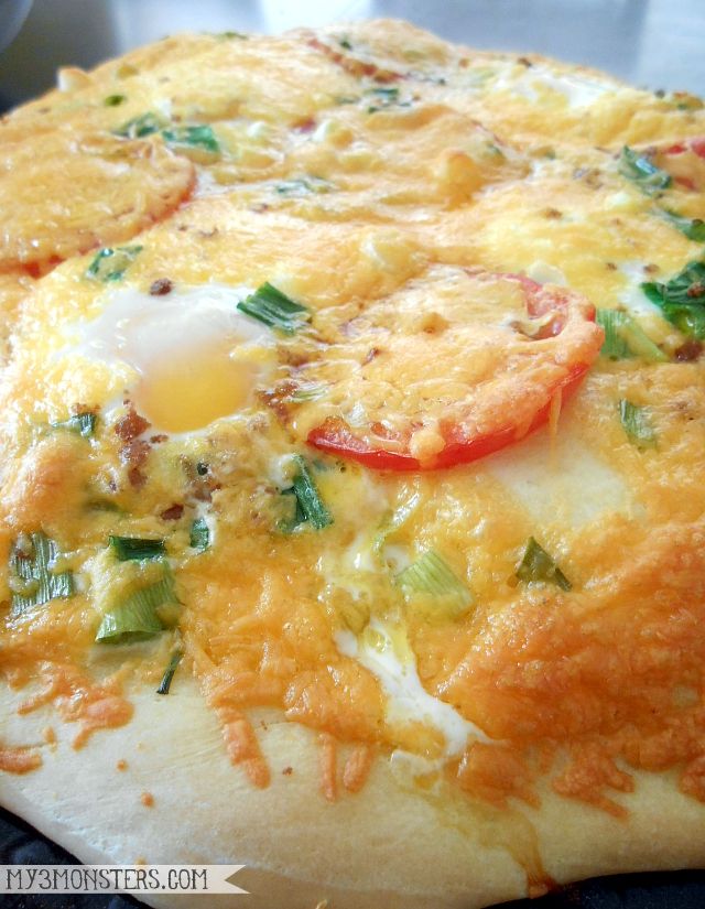 Cheesy Morning Pizza Cheesy Morning Pizza Recipe at my3monsters.com