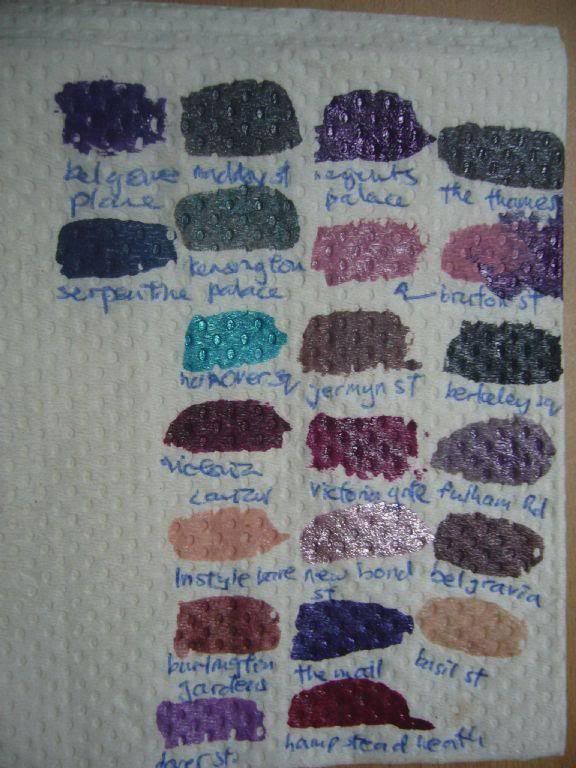 Nails Inc Swatches Here are the names by rows: