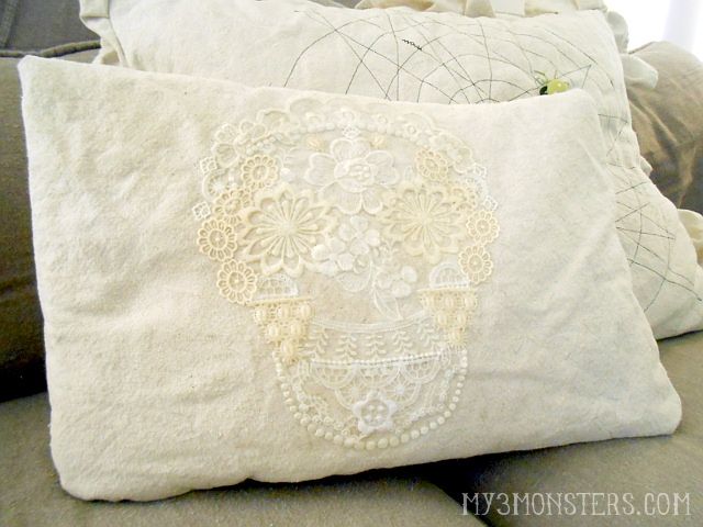 Lace Calavera Pillow Covers